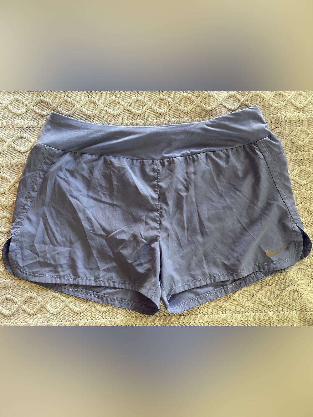 Nike Dri-Fit Lilac Drawstring Waist Athletic Shorts Lined Women’s Size XL - Picture 1 of 11